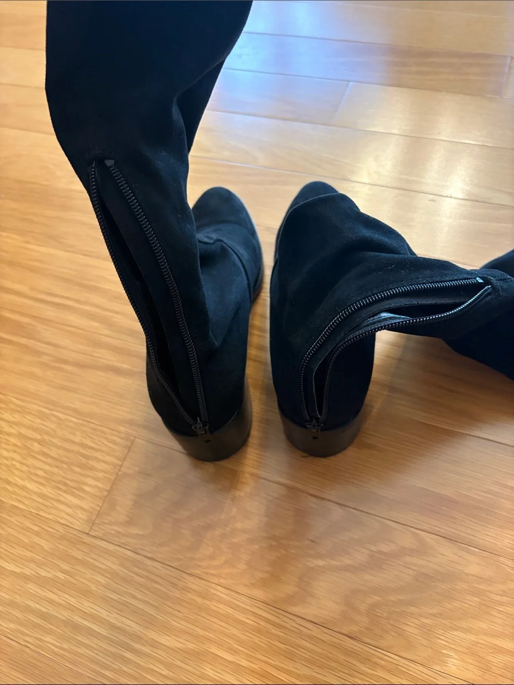 Steve Madden Black Over-the-Knee Suede Boots with Block Heel